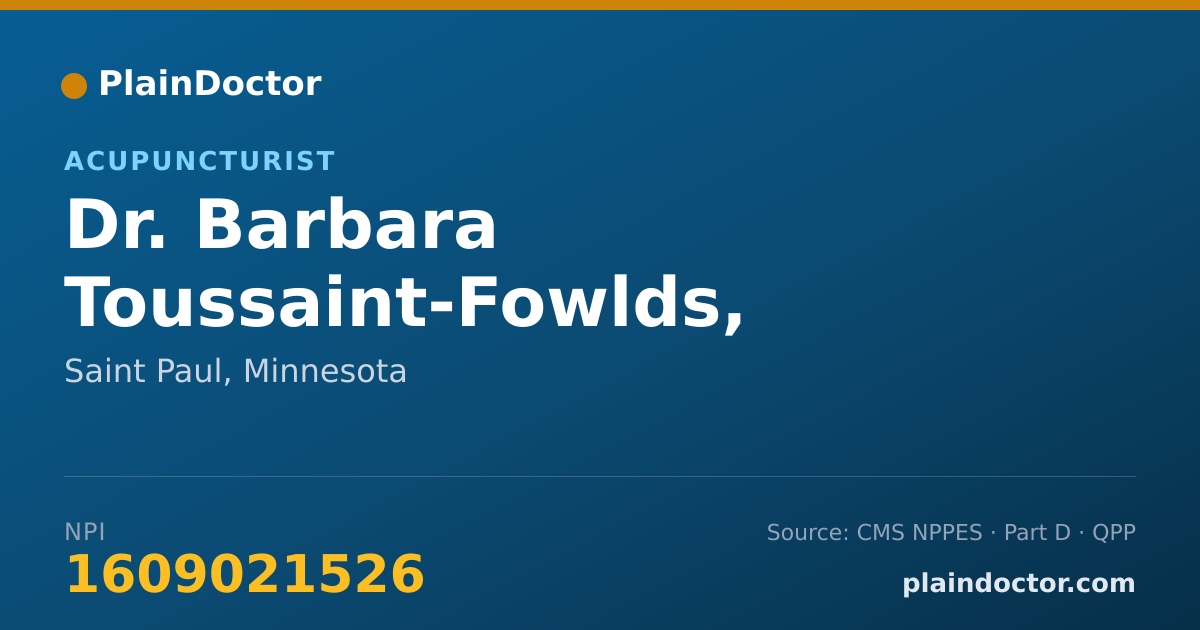 Shareable card for Barbara Toussaint-Fowlds, L.AC. - Acupuncturist, Saint Paul, MN