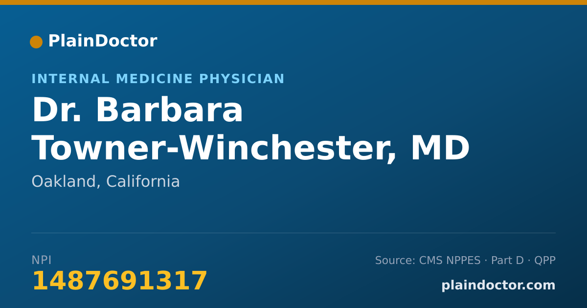 Shareable card for Barbara Towner-Winchester, MD - Internal Medicine Physician, Oakland, CA