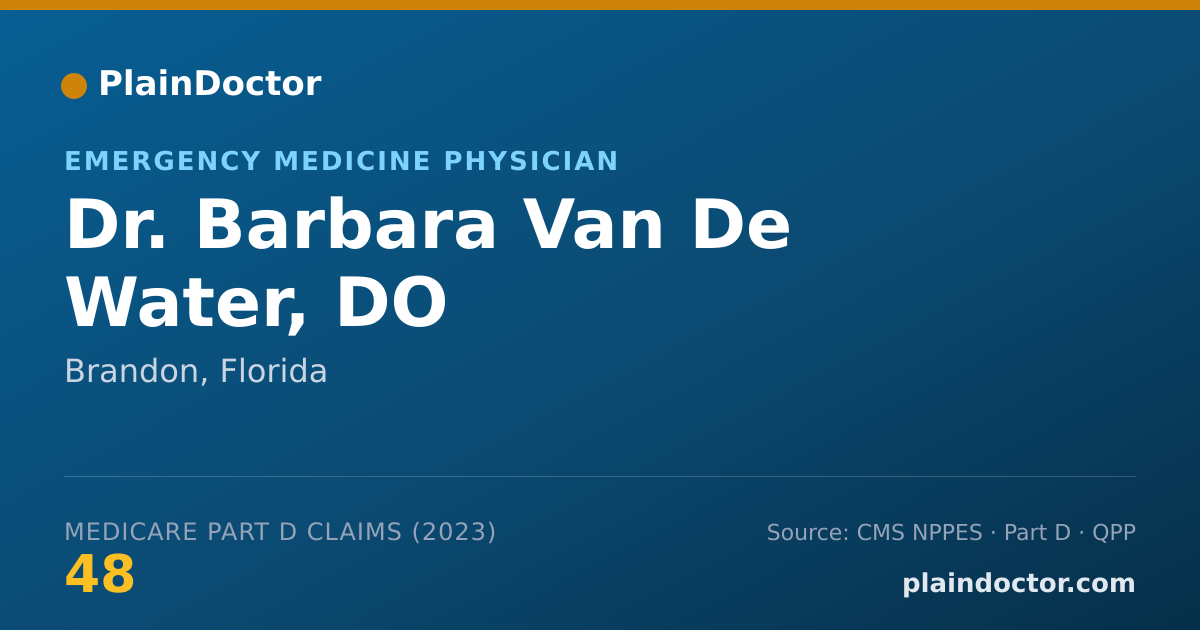 Shareable card for Barbara Van De Water, DO - Emergency Medicine Physician, Brandon, FL