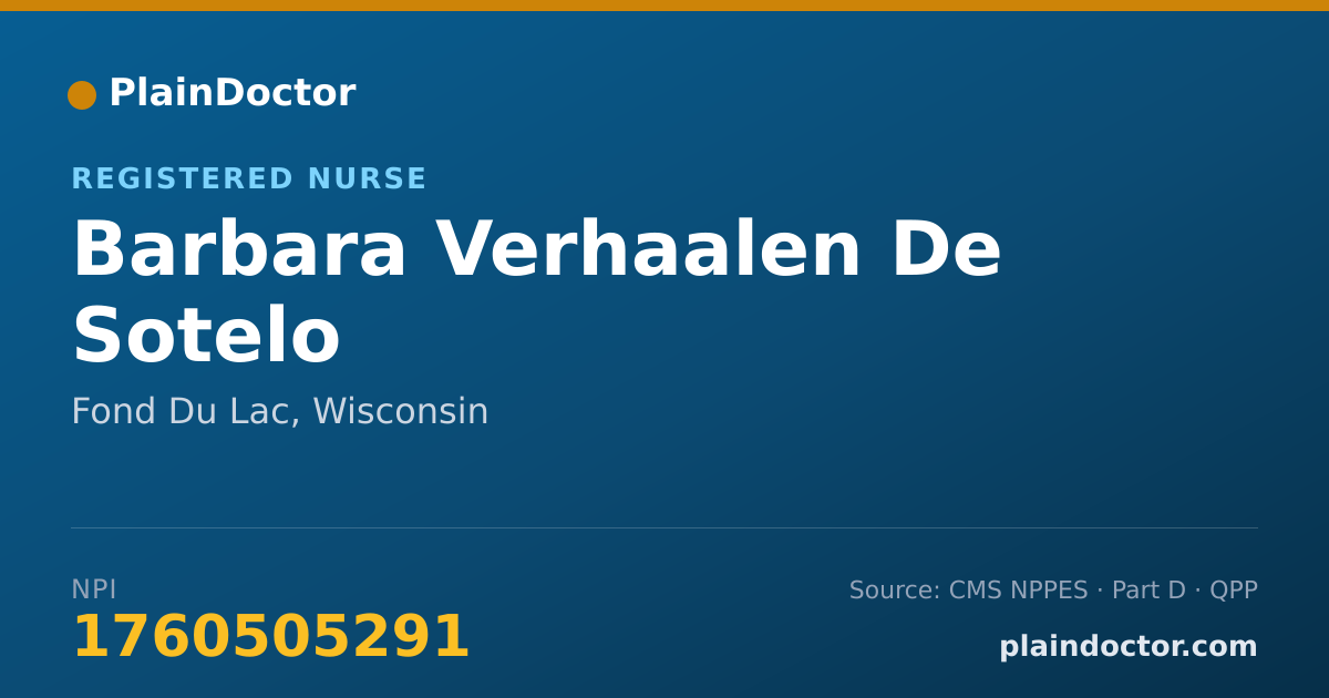 Shareable card for Barbara Verhaalen De Sotelo - Registered Nurse, Fond Du Lac, WI