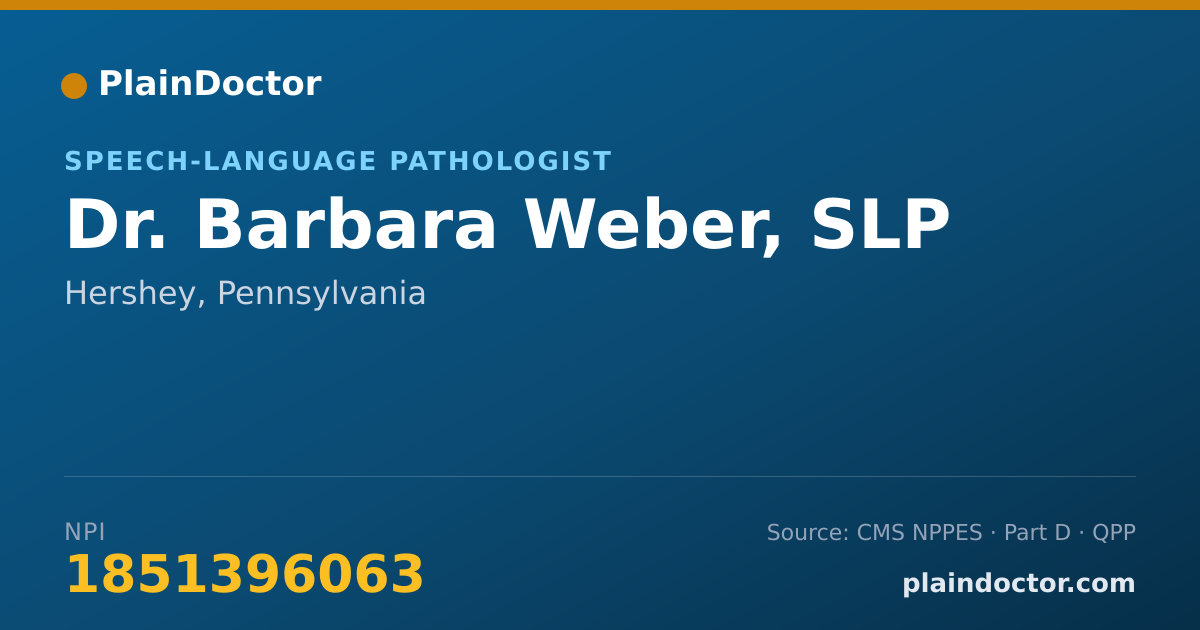 Shareable card for Barbara Weber, SLP - Speech-Language Pathologist, Hershey, PA