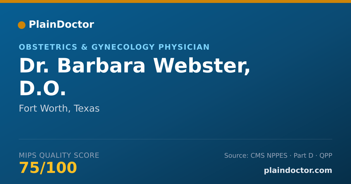Shareable card for Barbara Webster, D.O. - Obstetrics & Gynecology Physician, Fort Worth, TX