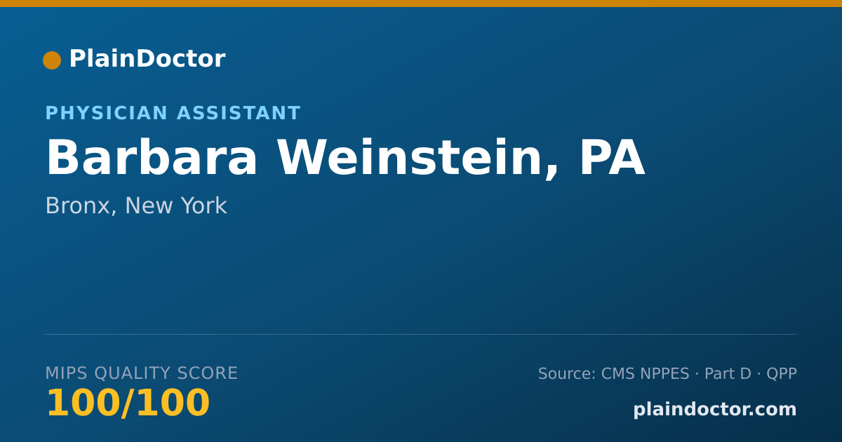 Shareable card for Barbara Weinstein, PA - Physician Assistant, Bronx, NY