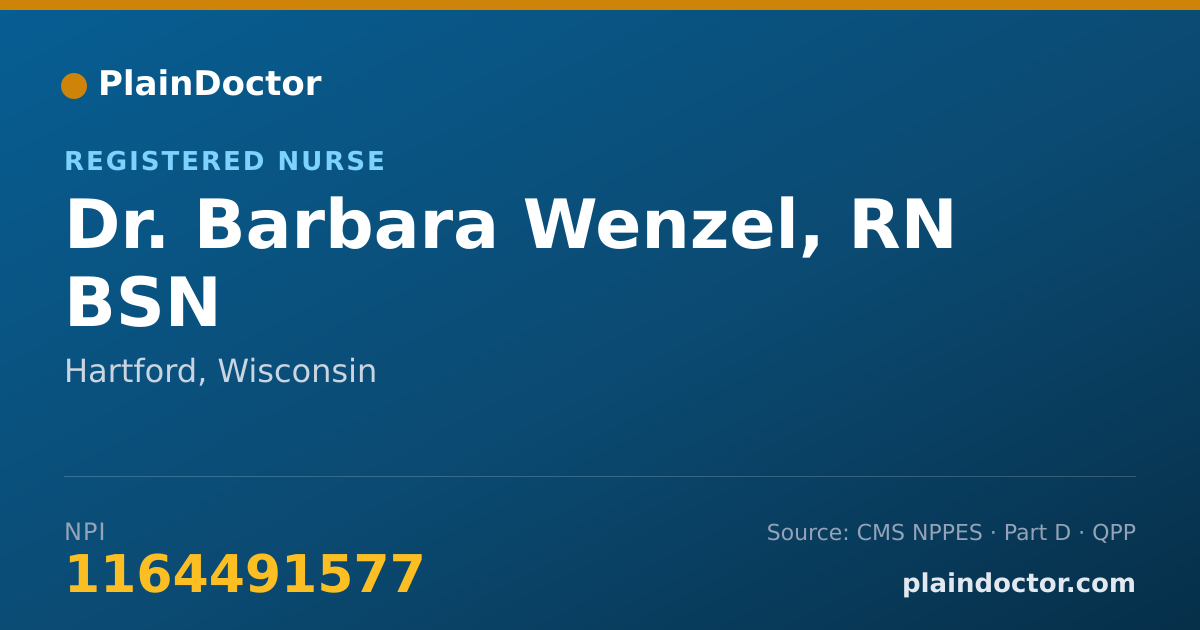 Shareable card for Barbara Wenzel, RN BSN - Registered Nurse, Hartford, WI