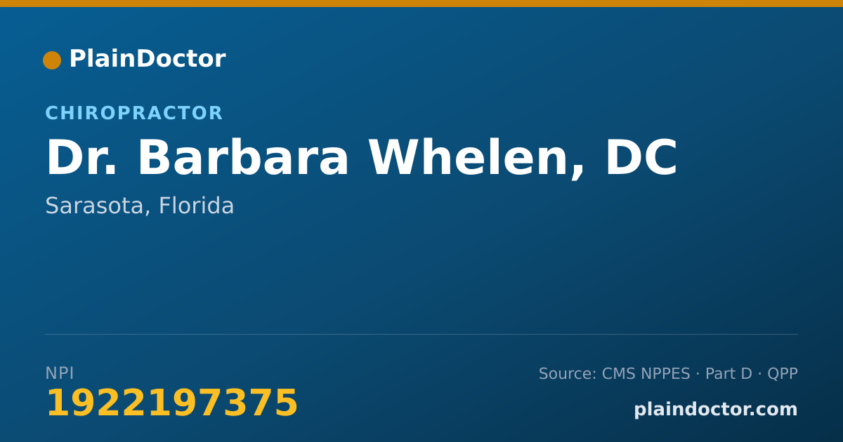 Shareable card for Barbara Whelen, DC - Chiropractor, Sarasota, FL