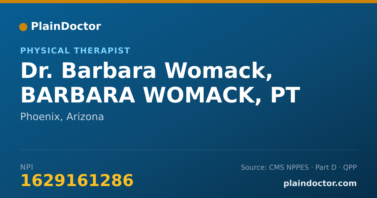 Shareable card for Barbara Womack, BARBARA WOMACK, PT - Physical Therapist, Phoenix, AZ