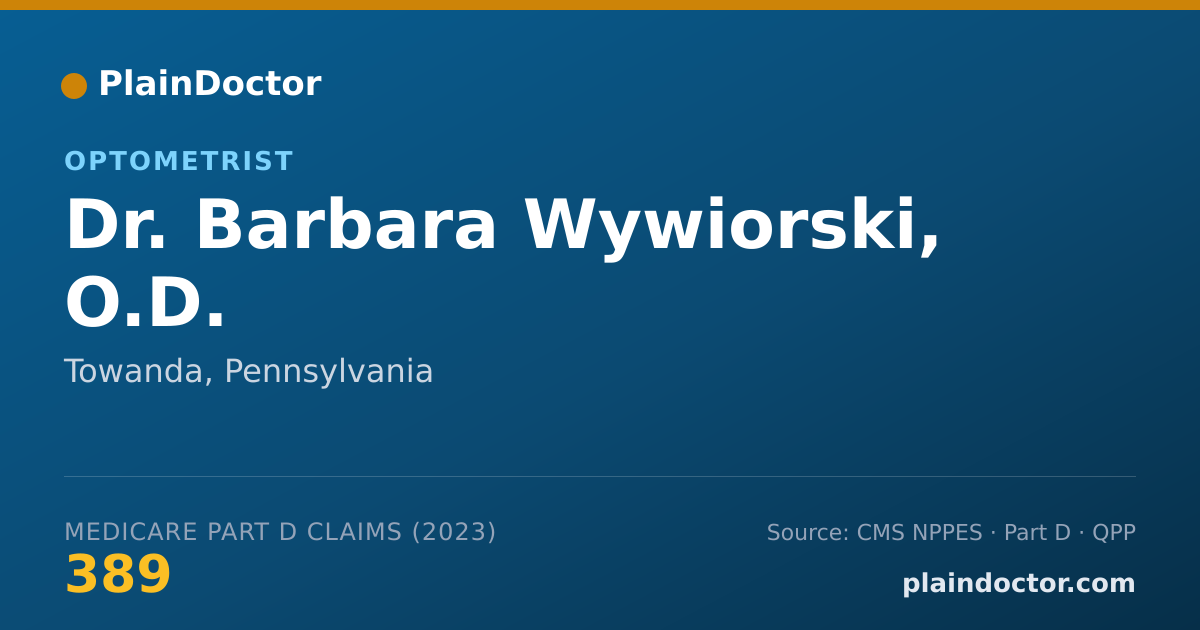 Shareable card for Barbara Wywiorski, O.D. - Optometrist, Towanda, PA
