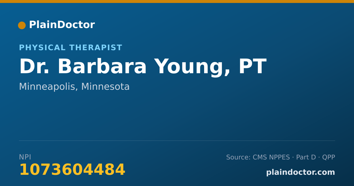 Shareable card for Barbara Young, PT - Physical Therapist, Minneapolis, MN