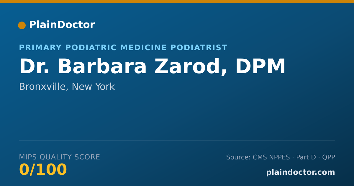 Shareable card for Barbara Zarod, DPM - Primary Podiatric Medicine Podiatrist, Bronxville, NY