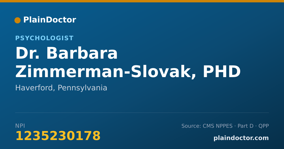 Shareable card for Barbara Zimmerman-Slovak, PHD PSYCHOLOGIST - Psychologist, Haverford, PA