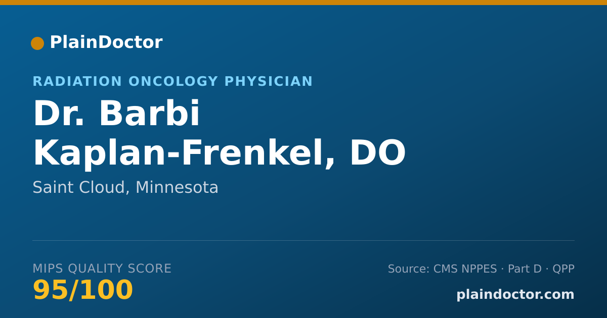 Shareable card for Barbi Kaplan-Frenkel, DO - Radiation Oncology Physician, Saint Cloud, MN