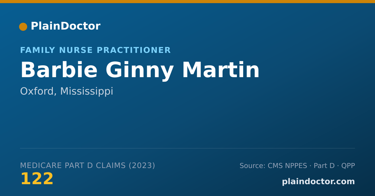 Shareable card for Barbie Ginny Martin - Family Nurse Practitioner, Oxford, MS