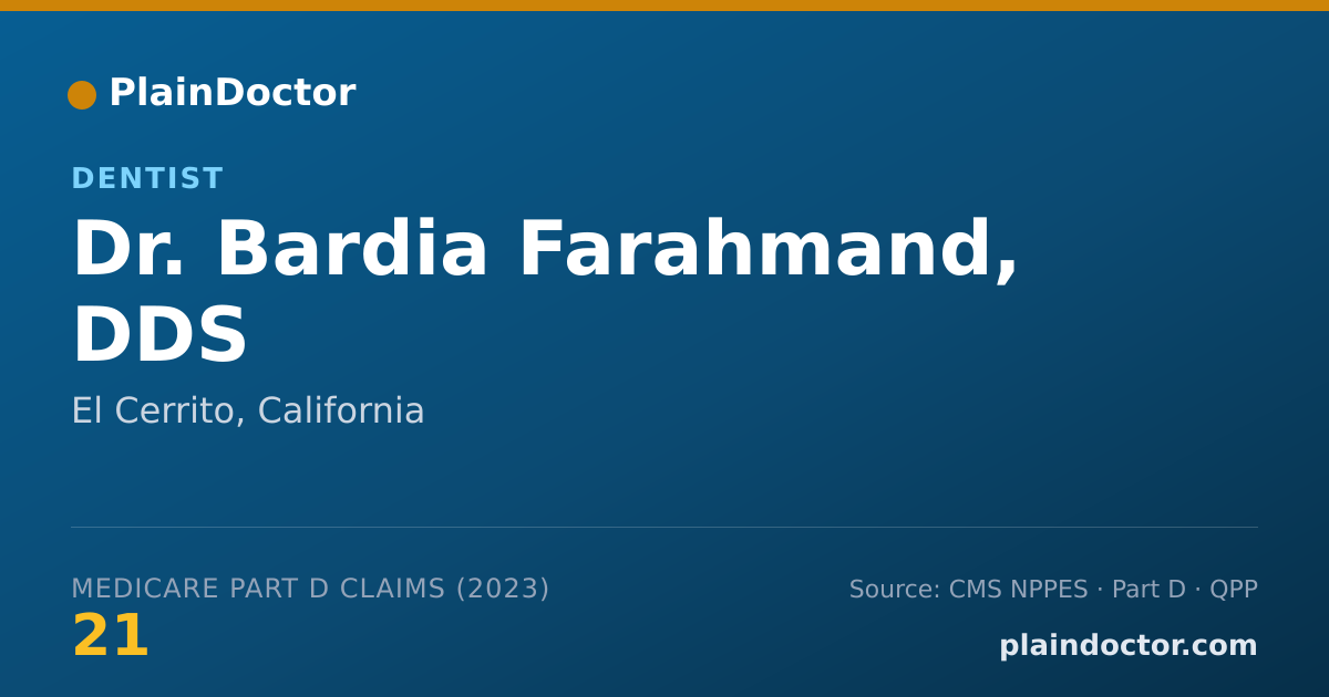 Shareable card for Bardia Farahmand, DDS - Dentist, El Cerrito, CA