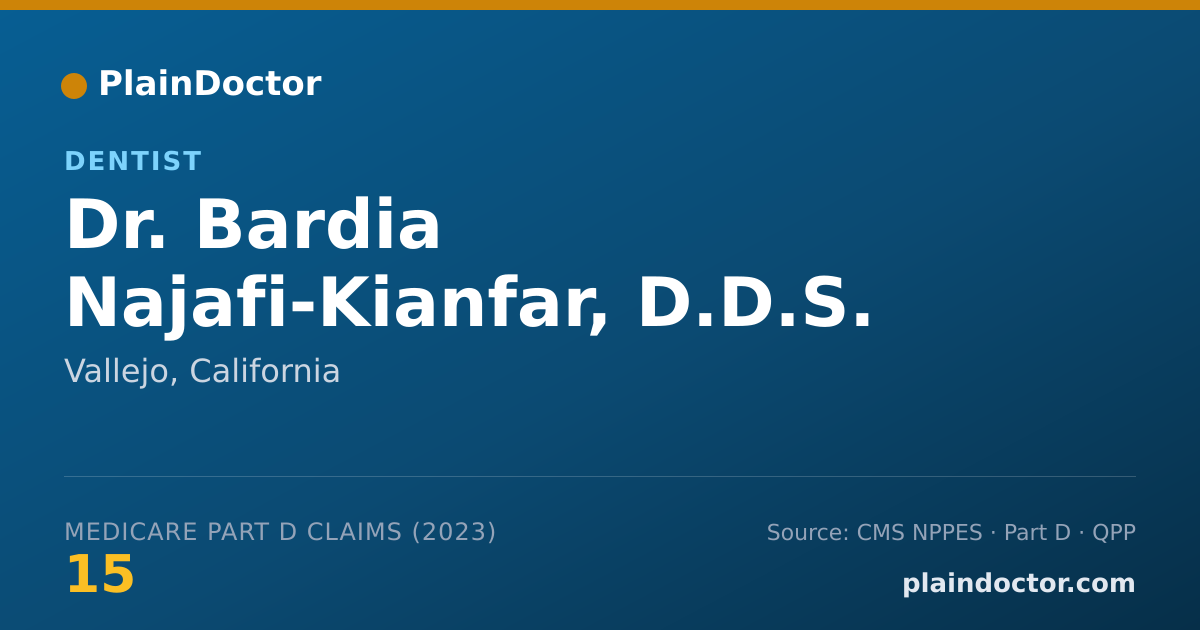 Shareable card for Bardia Najafi-Kianfar, D.D.S. - Dentist, Vallejo, CA