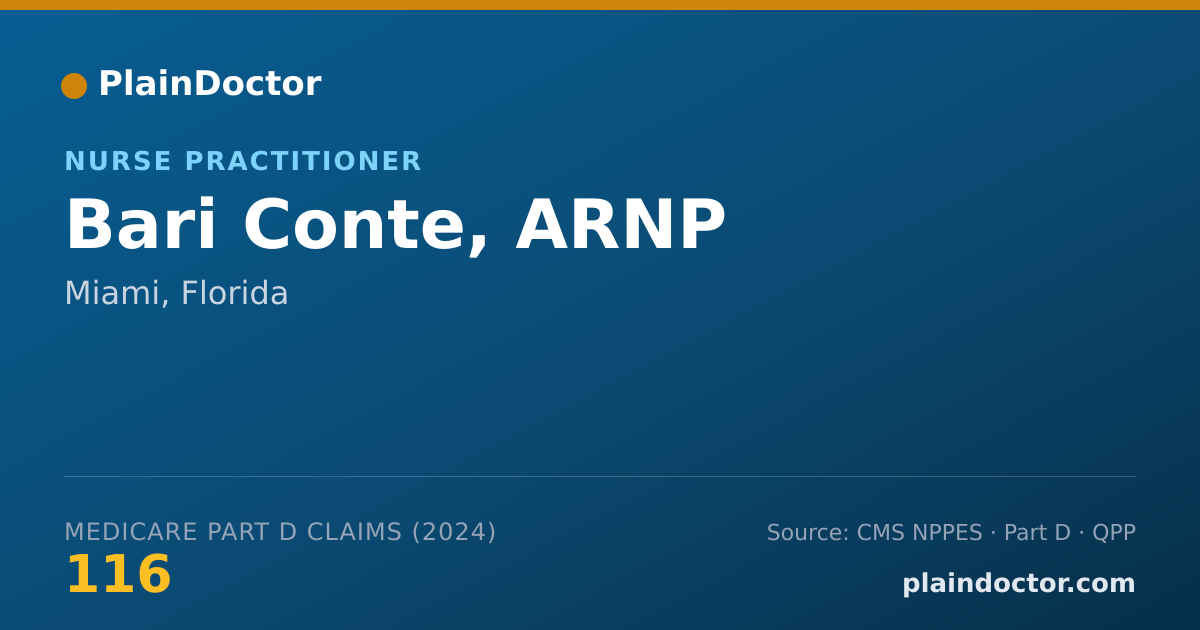Shareable card for Bari Conte, ARNP - Acute Care Nurse Practitioner, Miami, FL