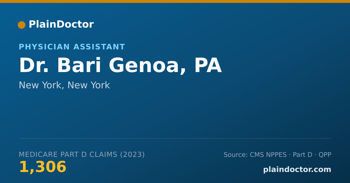 Shareable card for Bari Genoa, PA - Physician Assistant, New York, NY