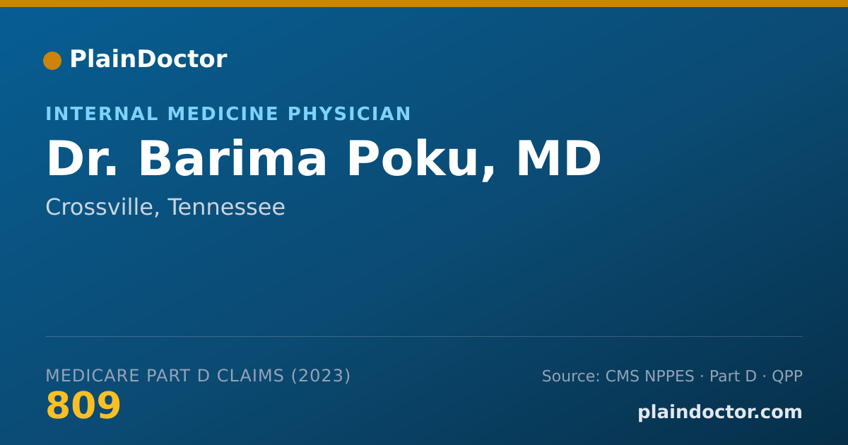 Shareable card for Barima Poku, MD - Internal Medicine Physician, Crossville, TN