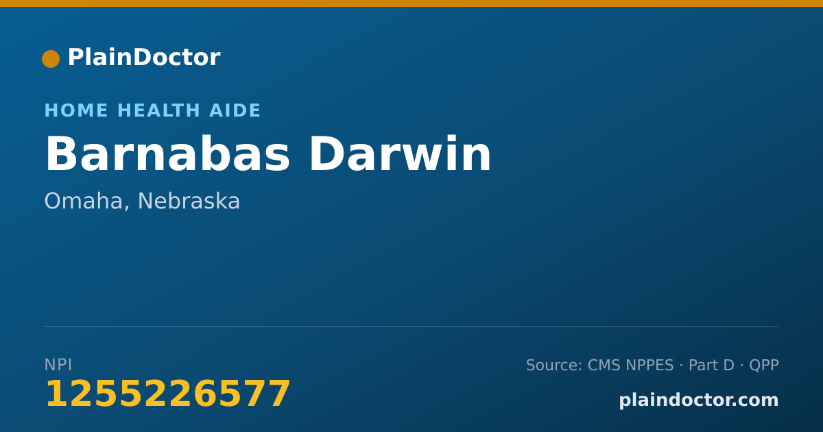 Shareable card for Barnabas Darwin - Home Health Aide, Omaha, NE