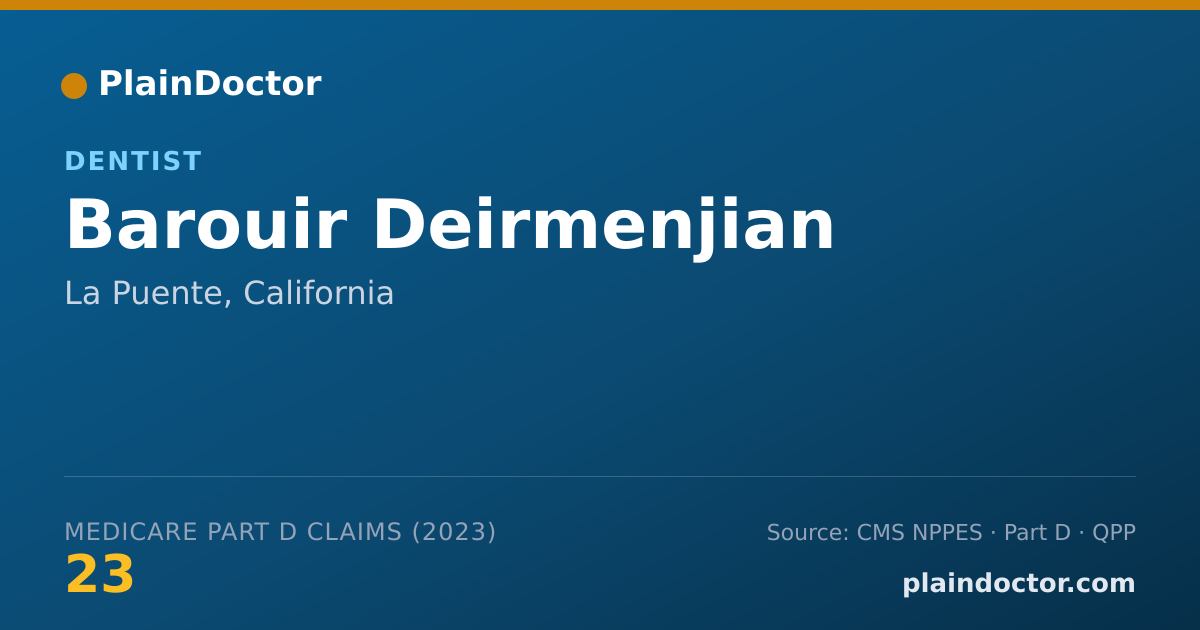 Shareable card for Barouir Deirmenjian - Dentist, La Puente, CA