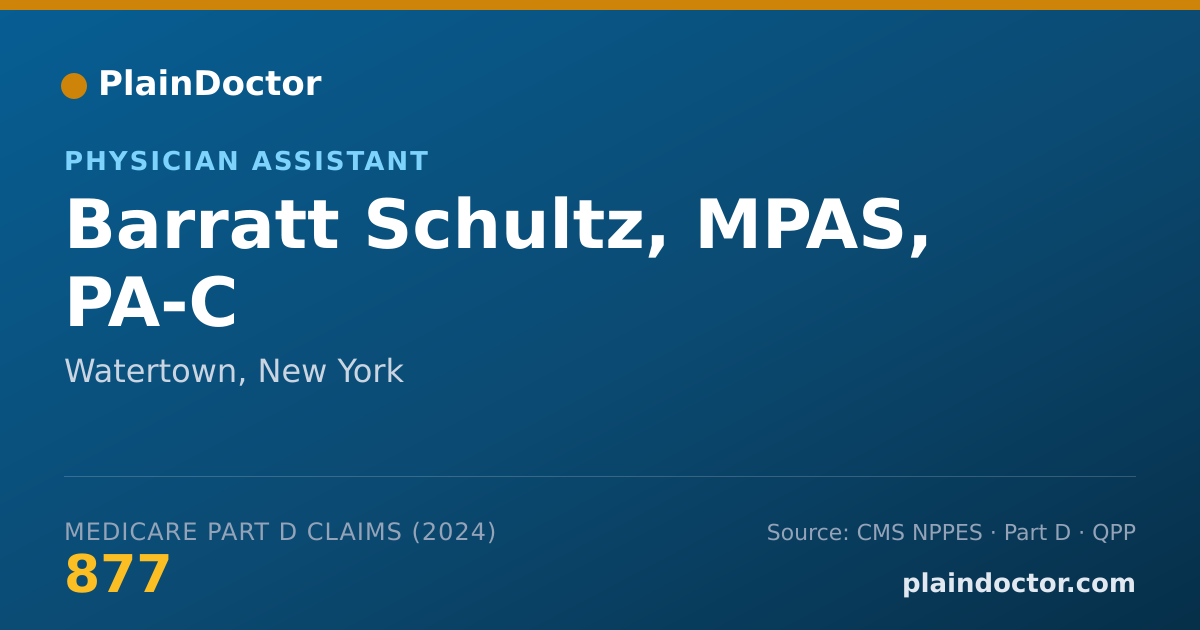 Shareable card for Barratt Schultz, MPAS, PA-C - Physician Assistant, Watertown, NY