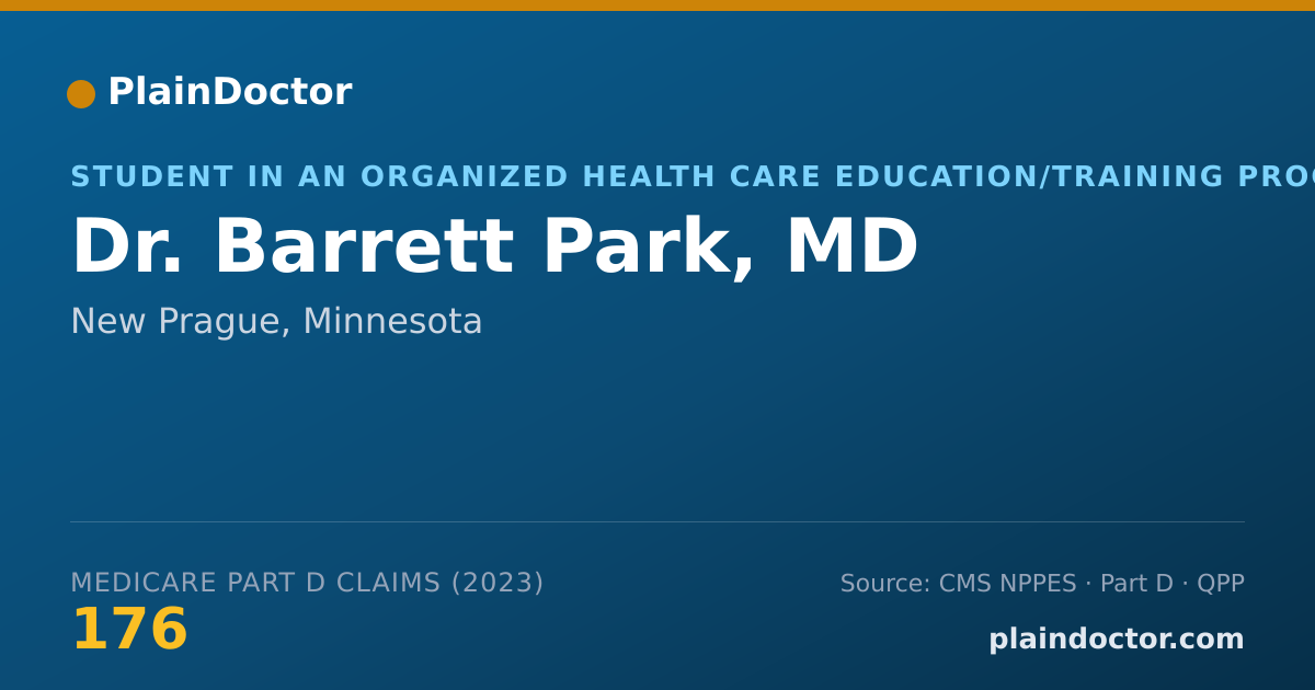 Shareable card for Barrett Park, MD - Student in an Organized Health Care Education/Training Program, New Prague, MN