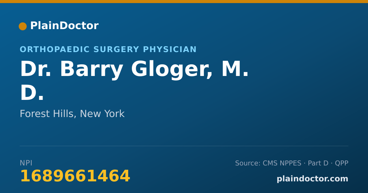Shareable card for Barry Gloger, M. D. - Orthopaedic Surgery Physician, Forest Hills, NY