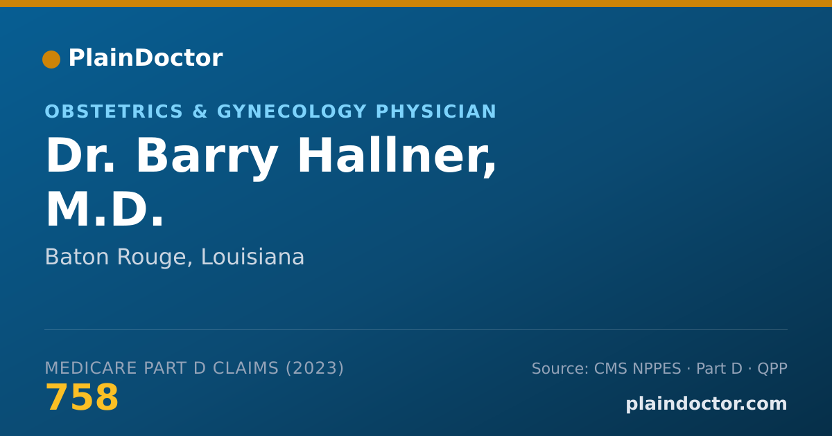 Shareable card for Barry Hallner, M.D. - Obstetrics & Gynecology Physician, Baton Rouge, LA