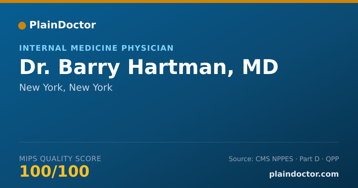 Shareable card for Barry Hartman, MD - Internal Medicine Physician, New York, NY