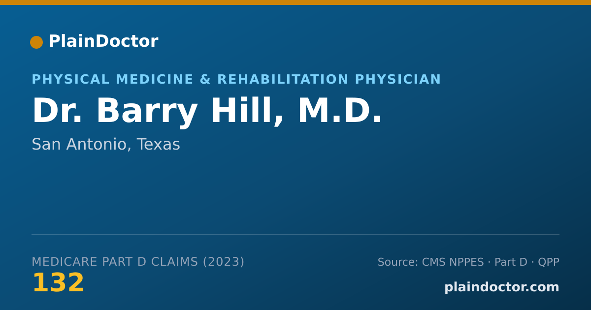 Shareable card for Barry Hill, M.D. - Physical Medicine & Rehabilitation Physician, San Antonio, TX