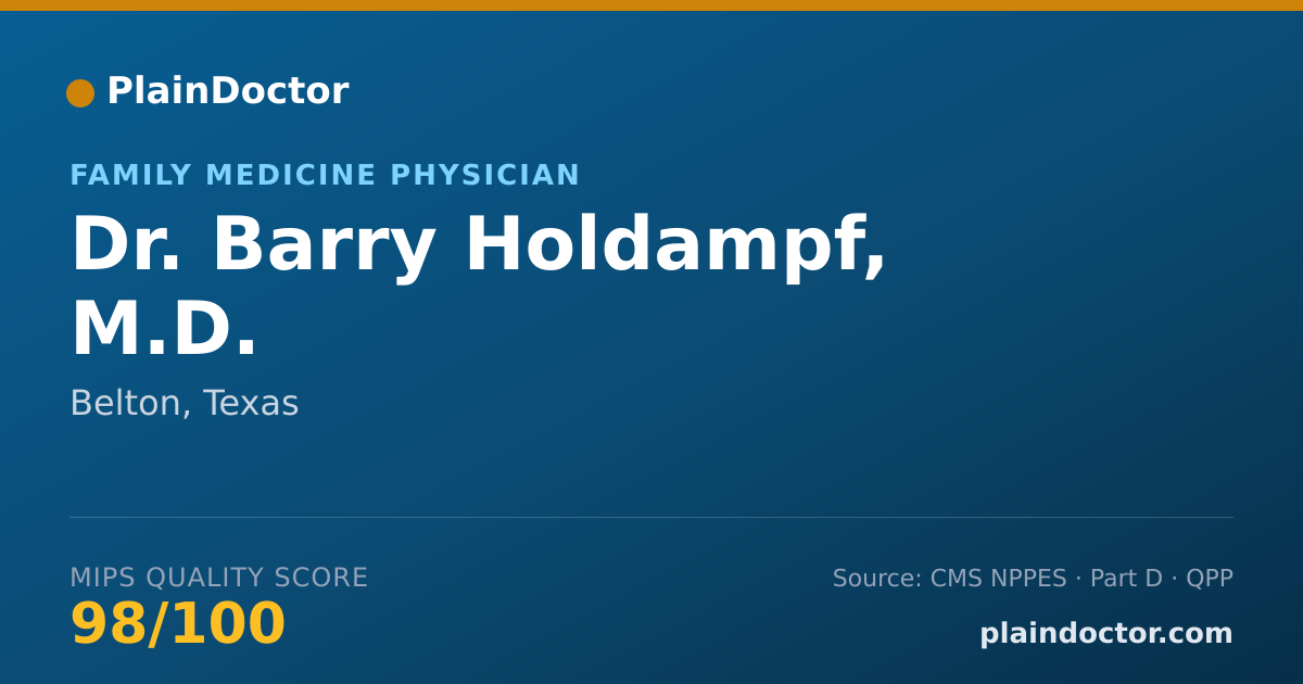 Shareable card for Barry Holdampf, M.D. - Family Medicine Physician, Belton, TX