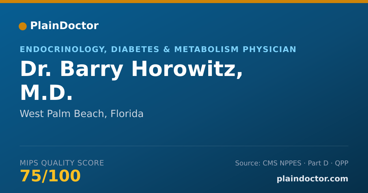 Shareable card for Barry Horowitz, M.D. - Endocrinology, Diabetes & Metabolism Physician, West Palm Beach, FL