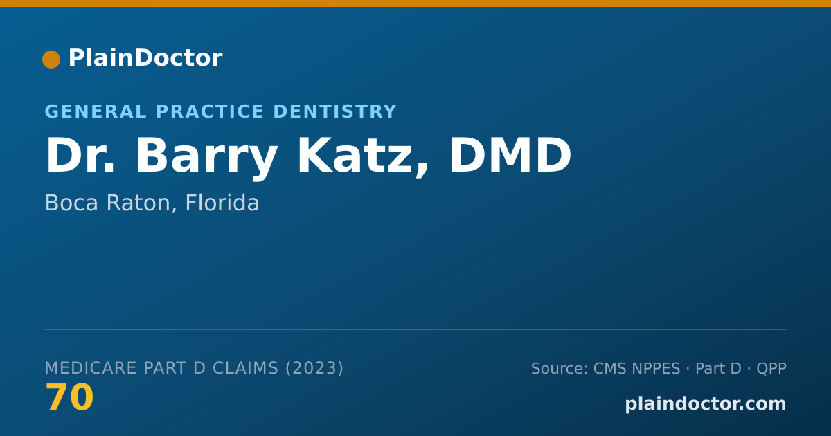 Shareable card for Barry Katz, DMD - General Practice Dentistry, Boca Raton, FL