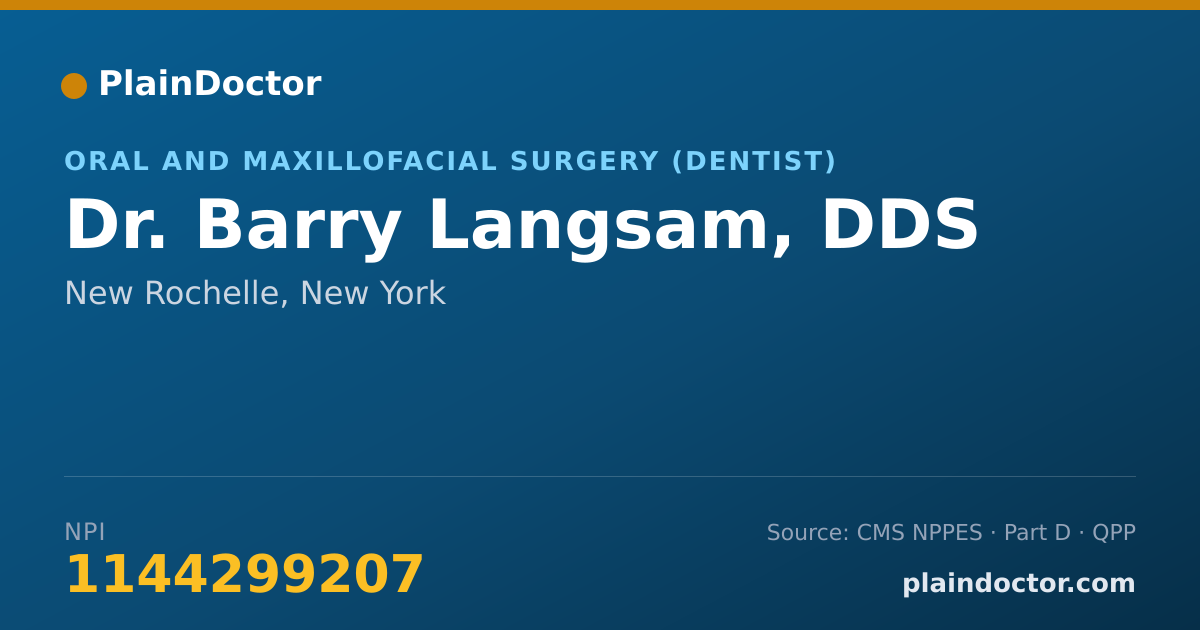Shareable card for Barry Langsam, DDS - Oral and Maxillofacial Surgery (Dentist), New Rochelle, NY