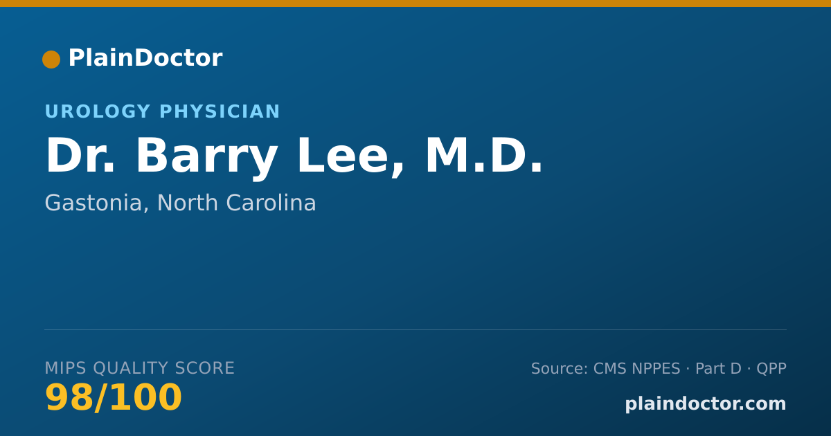 Shareable card for Barry Lee, M.D. - Urology Physician, Gastonia, NC
