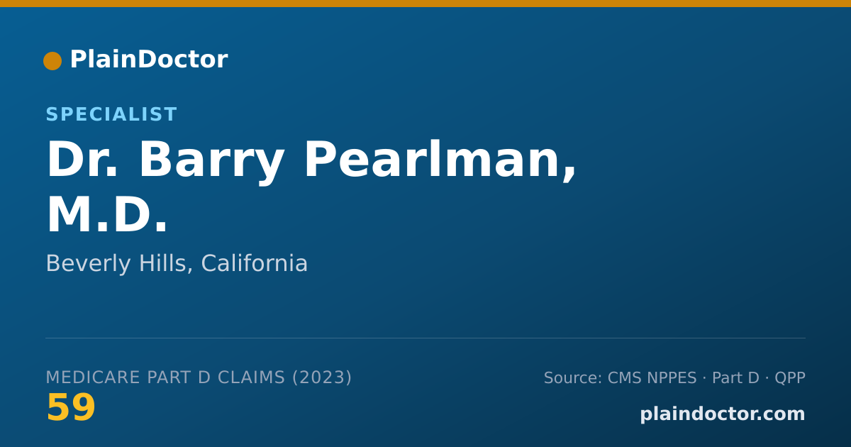 Shareable card for Barry Pearlman, M.D. - Specialist, Beverly Hills, CA