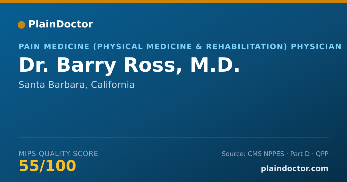 Shareable card for Barry Ross, M.D. - Pain Medicine (Physical Medicine & Rehabilitation) Physician, Santa Barbara, CA