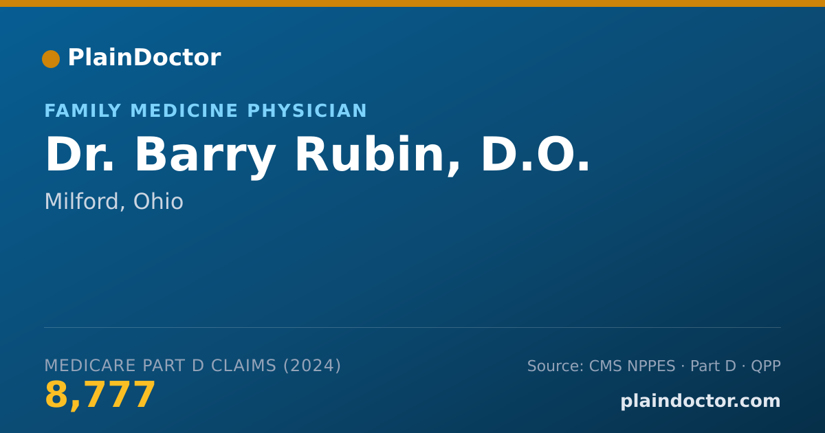 Shareable card for Barry Rubin, D.O. - Family Medicine Physician, Milford, OH