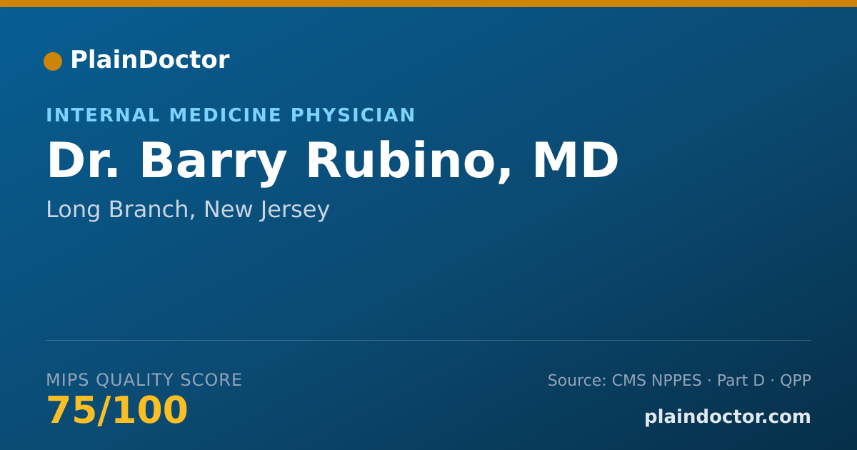 Shareable card for Barry Rubino, MD - Internal Medicine Physician, Long Branch, NJ