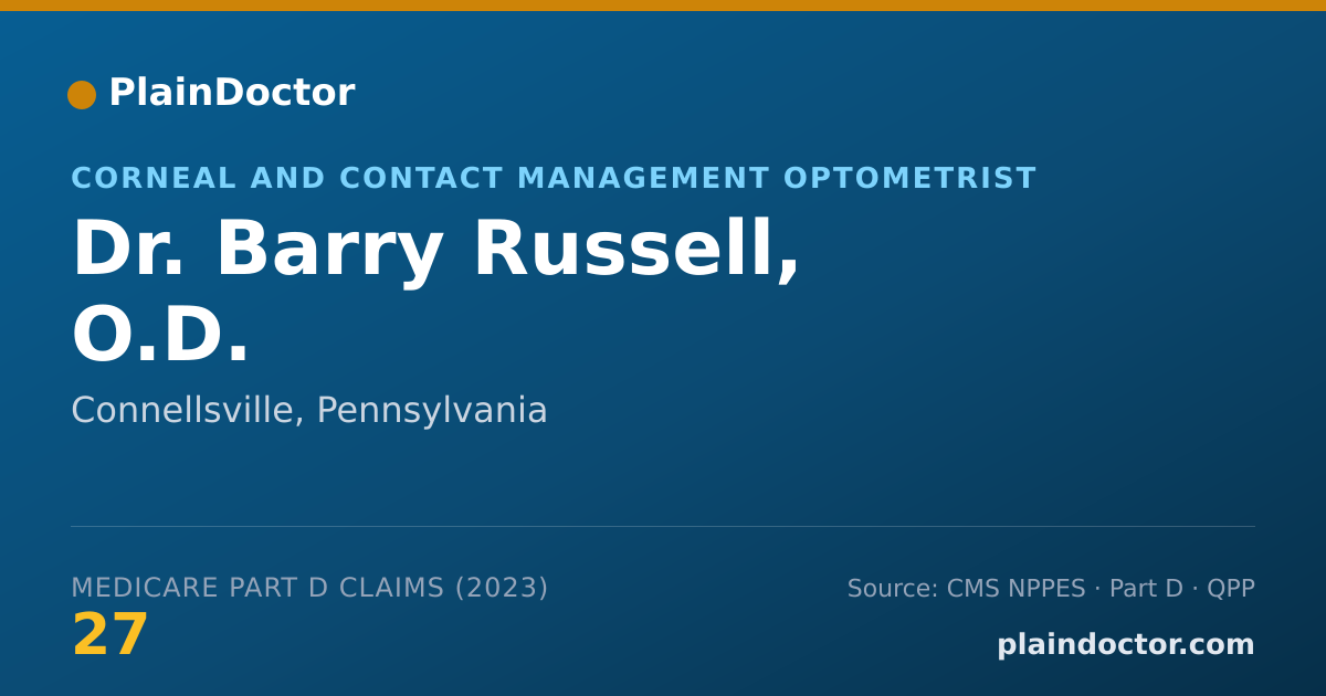 Shareable card for Barry Russell, O.D. - Corneal and Contact Management Optometrist, Connellsville, PA