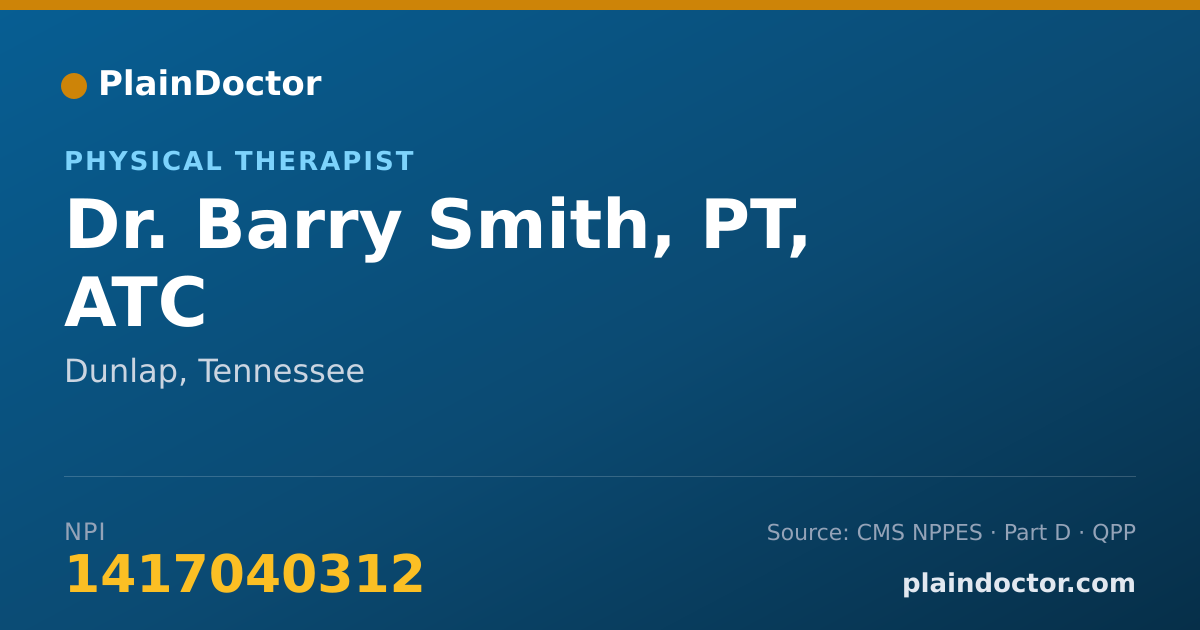 Shareable card for Barry Smith, PT, ATC - Physical Therapist, Dunlap, TN