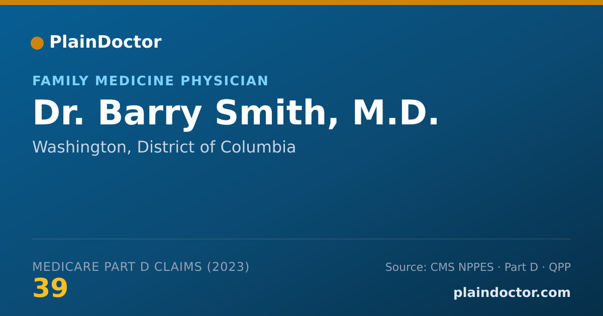 Shareable card for Barry Smith, M.D. - Family Medicine Physician, Washington, DC