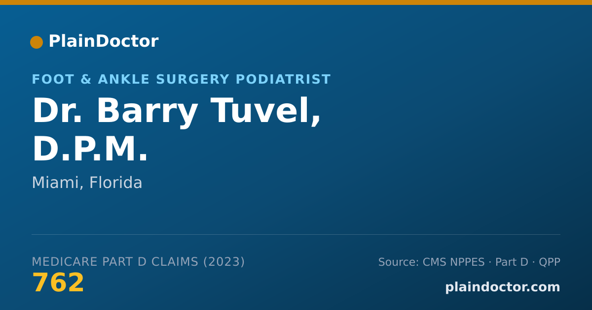 Shareable card for Barry Tuvel, D.P.M. - Foot & Ankle Surgery Podiatrist, Miami, FL