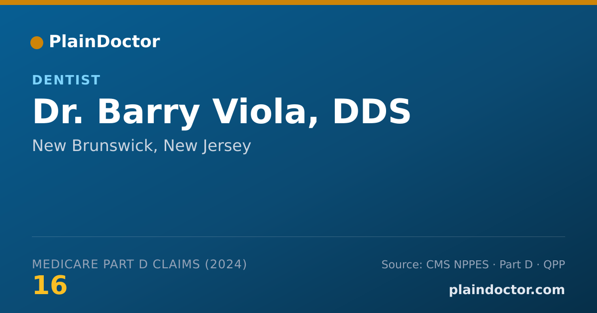 Shareable card for Barry Viola, DDS - Dentist, New Brunswick, NJ