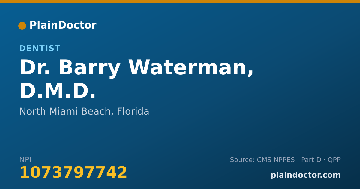 Shareable card for Barry Waterman, D.M.D. - Dentist, North Miami Beach, FL