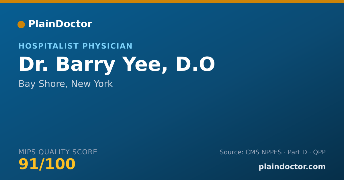 Shareable card for Barry Yee, D.O - Hospitalist Physician, Bay Shore, NY
