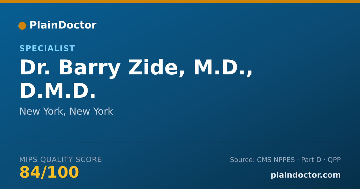 Shareable card for Barry Zide, M.D., D.M.D. - Specialist, New York, NY