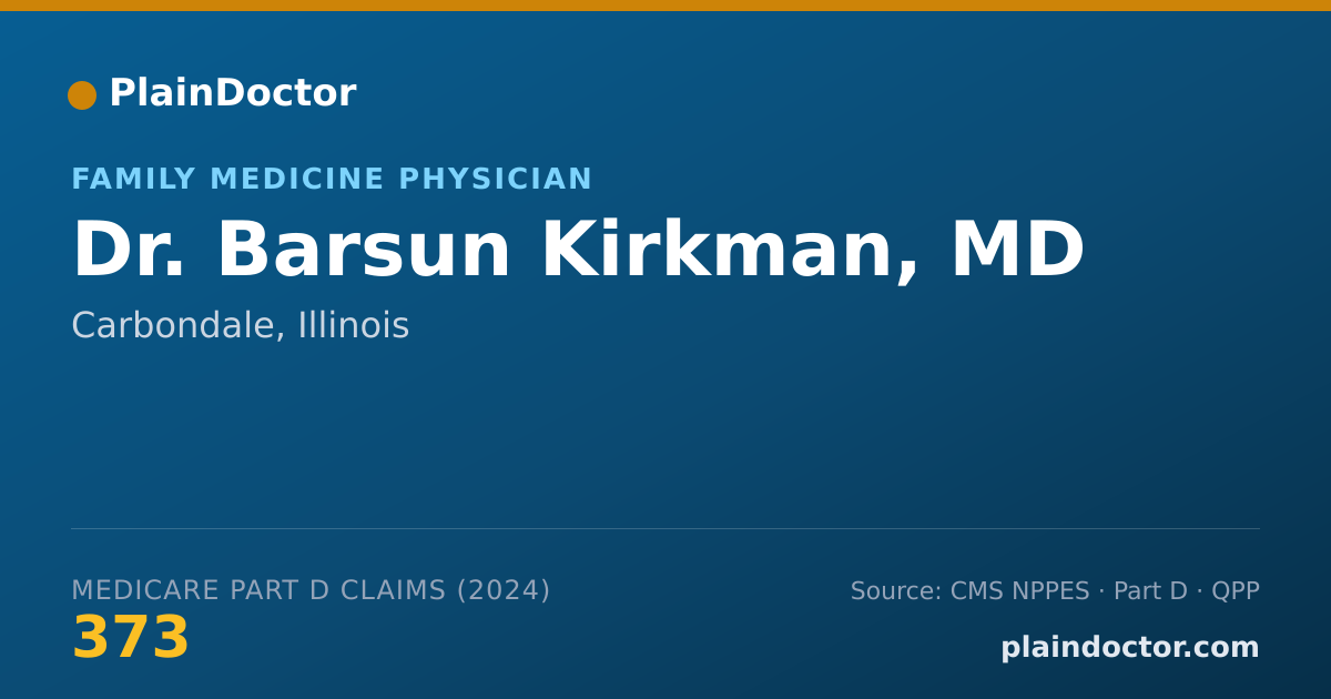 Shareable card for Barsun Kirkman, MD - Family Medicine Physician, Carbondale, IL
