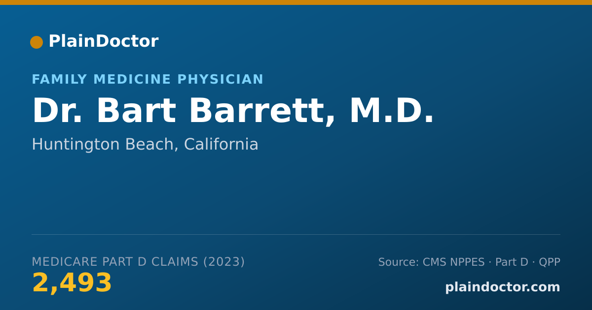 Shareable card for Bart Barrett, M.D. - Family Medicine Physician, Huntington Beach, CA