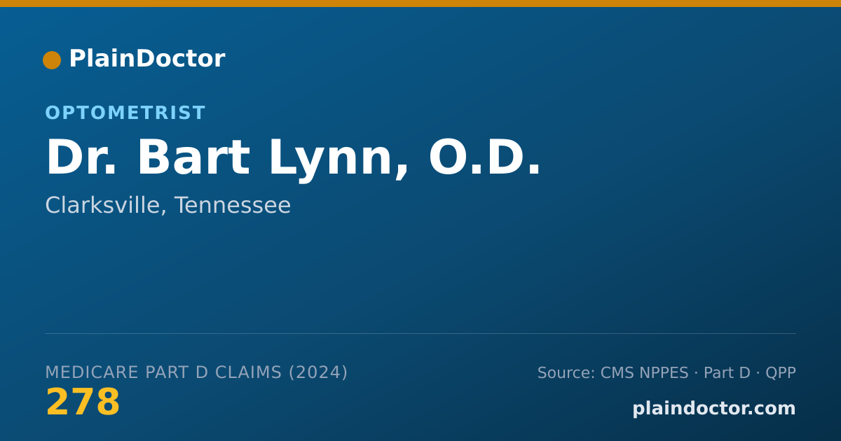 Shareable card for Bart Lynn, O.D. - Optometrist, Clarksville, TN