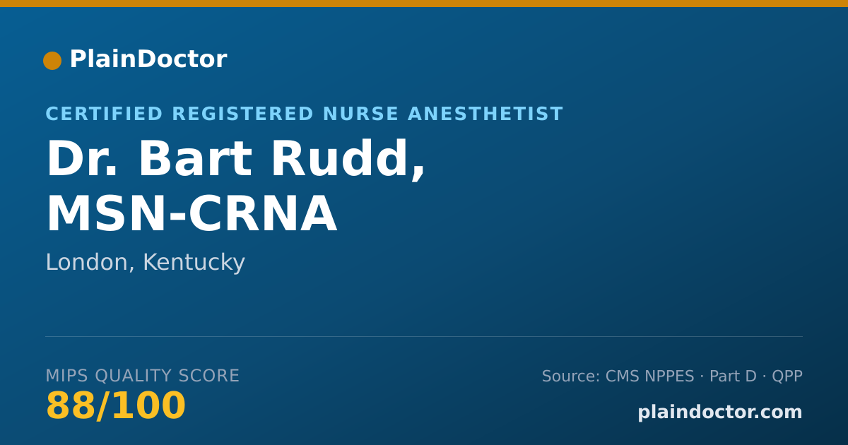 Shareable card for Bart Rudd, MSN-CRNA - Certified Registered Nurse Anesthetist, London, KY